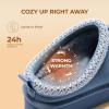 DREAM PAIRS Women’s Platform Slippers Genuine Suede Slip-on Warm FuzzyEasy Autumn Winter Fluffy Comfy Furry Shoes for Outdoor Indoor(Dark Blue)