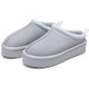 DREAM PAIRS Women’s Platform Slippers Genuine Suede Slip-on Warm FuzzyEasy Autumn Winter Fluffy Comfy Furry Shoes for Outdoor Indoor(Light Blue)