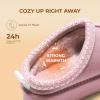 DREAM PAIRS Women’s Platform Slippers Genuine Suede Slip-on Warm FuzzyEasy Autumn Winter Fluffy Comfy Furry Shoes for Outdoor Indoor(Pink)