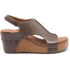 DREAM PAIRS Women’s Platform Wedge Sandals, Comfortable Peep-Toe Cork Casual & Dressy Summer Lightweight Shoes for All Day Wear(Brown)