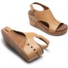 DREAM PAIRS Women’s Platform Wedge Sandals, Comfortable Peep-Toe Cork Casual & Dressy Summer Lightweight Shoes for All Day Wear(Camel)