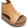 DREAM PAIRS Women’s Platform Wedge Sandals, Comfortable Peep-Toe Cork Casual & Dressy Summer Lightweight Shoes for All Day Wear(Camel)