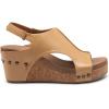 DREAM PAIRS Women’s Platform Wedge Sandals, Comfortable Peep-Toe Cork Casual & Dressy Summer Lightweight Shoes for All Day Wear(Camel)
