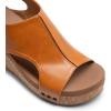 DREAM PAIRS Women’s Platform Wedge Sandals, Comfortable Peep-Toe Cork Casual & Dressy Summer Lightweight Shoes for All Day Wear(Tan)