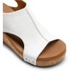 DREAM PAIRS Women’s Platform Wedge Sandals, Comfortable Peep-Toe Cork Casual & Dressy Summer Lightweight Shoes for All Day Wear(White)