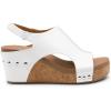 DREAM PAIRS Women’s Platform Wedge Sandals, Comfortable Peep-Toe Cork Casual & Dressy Summer Lightweight Shoes for All Day Wear(White)