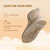 DREAM PAIRS Women’s Platform Winter Snow Boots Genuine Suede, Water Resistant Mini Ankle Boots Stable Lightweight Booties Anti-Slip with Memory Foam Outdoor Fuzzy(Sand)