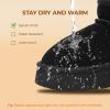 DREAM PAIRS Women’s Platform Winter Snow Boots Genuine Suede, Water Resistant Mini Ankle Boots Stable Lightweight Booties Anti-Slip with Memory Foam Outdoor Fuzzy(Black)