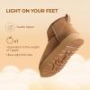 DREAM PAIRS Women’s Platform Winter Snow Boots Genuine Suede, Water Resistant Mini Ankle Boots Stable Lightweight Booties Anti-Slip with Memory Foam Outdoor Fuzzy(Chestnut)