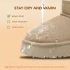 DREAM PAIRS Women’s Platform Winter Snow Boots Genuine Suede, Water Resistant Mini Ankle Boots Stable Lightweight Booties Anti-Slip with Memory Foam Outdoor Fuzzy(Sand)
