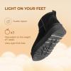 DREAM PAIRS Women’s Platform Winter Snow Boots Genuine Suede, Water Resistant Mini Ankle Boots Stable Lightweight Booties Anti-Slip with Memory Foam Outdoor Fuzzy(Black)