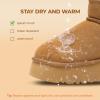 DREAM PAIRS Women’s Platform Winter Snow Boots Genuine Suede, Water Resistant Mini Ankle Boots Stable Lightweight Booties Anti-Slip with Memory Foam Outdoor Fuzzy(Chestnut)