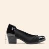 DREAM PAIRS Women’s Pumps Low Chunky Block Closed Toe Shoes Work Comfortable Heels Round Toe Dress(Black)