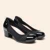 DREAM PAIRS Women’s Pumps Low Chunky Block Closed Toe Shoes Work Comfortable Heels Round Toe Dress(Black)
