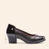 DREAM PAIRS Women’s Pumps Low Chunky Block Closed Toe Shoes Work Comfortable Heels Round Toe Dress(Brown)