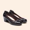 DREAM PAIRS Women’s Pumps Low Chunky Block Closed Toe Shoes Work Comfortable Heels Round Toe Dress(Brown)