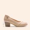 DREAM PAIRS Women’s Pumps Low Chunky Block Closed Toe Shoes Work Comfortable Heels Round Toe Dress(Nude)