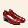 DREAM PAIRS Women’s Pumps Low Chunky Block Closed Toe Shoes Work Comfortable Heels Round Toe Dress(Red)