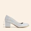 DREAM PAIRS Women’s Pumps Low Chunky Block Heel Dress Shoes Closed Round Toe Comfortable Heels(Silver)
