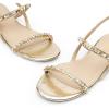 DREAM PAIRS Women’s Rhinestone Sandals Open Toe Casual Dressy Sparkly Comfortable Flat Summer Shoes(Gold)