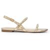 DREAM PAIRS Women’s Rhinestone Sandals Open Toe Casual Dressy Sparkly Comfortable Flat Summer Shoes(Gold)