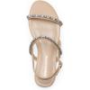 DREAM PAIRS Women’s Rhinestone Sandals Open Toe Casual Dressy Sparkly Comfortable Flat Summer Shoes(Nude)