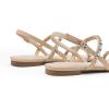 DREAM PAIRS Women’s Rhinestone Sandals Open Toe Casual Dressy Sparkly Comfortable Flat Summer Shoes(Nude)