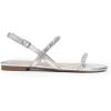 DREAM PAIRS Women’s Rhinestone Sandals Open Toe Casual Dressy Sparkly Comfortable Flat Summer Shoes(Silver)