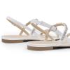 DREAM PAIRS Women’s Rhinestone Sandals Open Toe Casual Dressy Sparkly Comfortable Flat Summer Shoes(White)