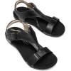 DREAM PAIRS Womens Sandals Arch Support T-Strap Orthopedic Flat Sandals Comfortable Summer Shoes(All Black)