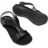 DREAM PAIRS Womens Sandals Arch Support T-Strap Orthopedic Flat Sandals Comfortable Summer Shoes(All Black)