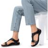 DREAM PAIRS Womens Sandals Arch Support T-Strap Orthopedic Flat Sandals Comfortable Summer Shoes(All Black)
