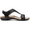 DREAM PAIRS Womens Sandals Arch Support T-Strap Orthopedic Flat Sandals Comfortable Summer Shoes(Black)