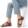 DREAM PAIRS Womens Sandals Arch Support T-Strap Orthopedic Flat Sandals Comfortable Summer Shoes(Brown)