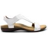 DREAM PAIRS Womens Sandals Arch Support T-Strap Orthopedic Flat Sandals Comfortable Summer Shoes(White)