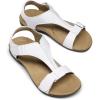 DREAM PAIRS Womens Sandals Arch Support T-Strap Orthopedic Flat Sandals Comfortable Summer Shoes(White)
