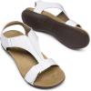 DREAM PAIRS Womens Sandals Arch Support T-Strap Orthopedic Flat Sandals Comfortable Summer Shoes(White)