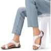 DREAM PAIRS Womens Sandals Arch Support T-Strap Orthopedic Flat Sandals Comfortable Summer Shoes(White)