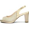 DREAM PAIRS Women’s Sexy High Chunky Heels Peep Toe Platform Block Slingback Dress Pumps Shoes(Gold)