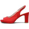 DREAM PAIRS Women’s Sexy High Chunky Heels Peep Toe Platform Block Slingback Dress Pumps Shoes(Red/Suede)