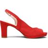 DREAM PAIRS Women’s Sexy High Chunky Heels Peep Toe Platform Block Slingback Dress Pumps Shoes(Red/Suede)