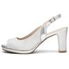 DREAM PAIRS Women’s Sexy High Chunky Heels Peep Toe Platform Block Slingback Dress Pumps Shoes(Silver)