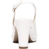 DREAM PAIRS Women’s Sexy High Chunky Heels Peep Toe Platform Block Slingback Dress Pumps Shoes(White/Pu)