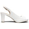 DREAM PAIRS Women’s Sexy High Chunky Heels Peep Toe Platform Block Slingback Dress Pumps Shoes(White/Pu)