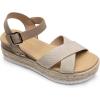 DREAM PAIRS Women’s Stylish Platform Espadrille Wedge Sandals Round Toe Summer Causal Shoes Crisscross Band Adjustable Ankle Strap Buckle(Beige/Tan)