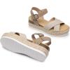 DREAM PAIRS Women’s Stylish Platform Espadrille Wedge Sandals Round Toe Summer Causal Shoes Crisscross Band Adjustable Ankle Strap Buckle(Beige/Tan)