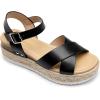 DREAM PAIRS Women’s Stylish Platform Espadrille Wedge Sandals Round Toe Summer Causal Shoes Crisscross Band Adjustable Ankle Strap Buckle(Black)