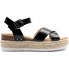 DREAM PAIRS Women’s Stylish Platform Espadrille Wedge Sandals Round Toe Summer Causal Shoes Crisscross Band Adjustable Ankle Strap Buckle(Black)