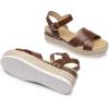 DREAM PAIRS Women’s Stylish Platform Espadrille Wedge Sandals Round Toe Summer Causal Shoes Crisscross Band Adjustable Ankle Strap Buckle(Brown)