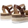 DREAM PAIRS Women’s Stylish Platform Espadrille Wedge Sandals Round Toe Summer Causal Shoes Crisscross Band Adjustable Ankle Strap Buckle(Brown)